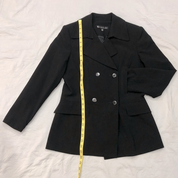 LARRY LEVINE SUITS tailored black double breasted suit jacket blazer size10 ELN - Picture 10 of 11